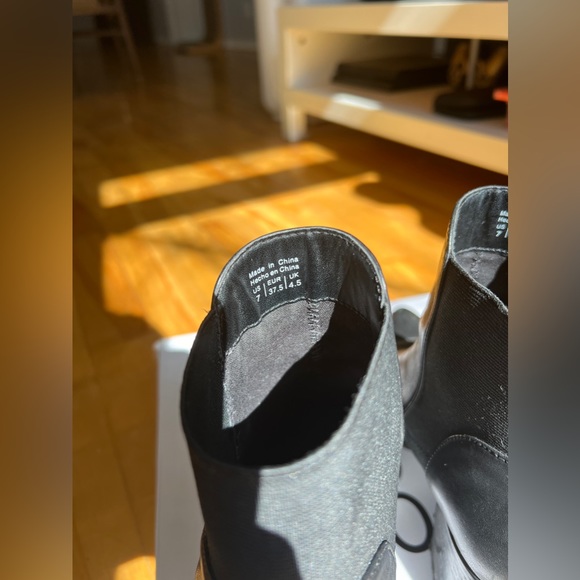 Aldo Black Leather Pointed Toe Boots - Picture 5 of 6